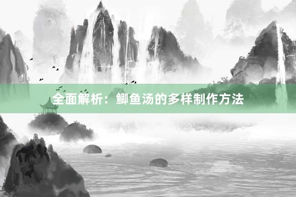 全面解析：鲫鱼汤的多样制作方法